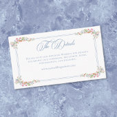 Elegant Dusty Blue Pastel Wildflower Crest Wedding Begleitkarte