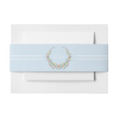Elegant Dusty Blue Pastel Wildflower Crest Wedding Einladungsbanderole (Vorderseite Beispiel)