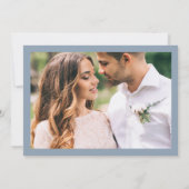 Elegant Dusty Blue Photo | Classic Luxe Save The Date (Rückseite)