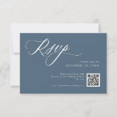 Elegant Dusty Blue QR Einfach Minimalistisch moder RSVP Karte (Vorderseite)
