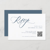 Elegant Dusty Blue QR Einfach Minimalistisch moder