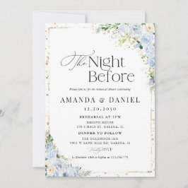 Elegant Dusty Blue Rehearsal Dinner Invitation Einladung