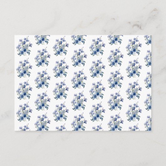 Elegant Dusty Blue Ribbon Bow Brautparty Rezept Begleitkarte (Rückseite)