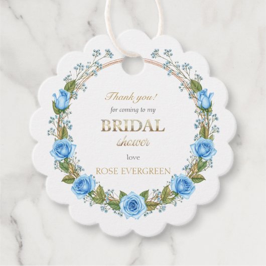 Elegant Dusty Blue Rose Baby's Breathe Vielen Dank Geschenkanhänger (Vorderseite)