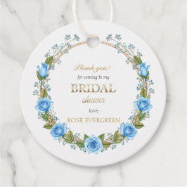 Elegant Dusty Blue Rose Baby's Breathe Vielen Dank Geschenkanhänger