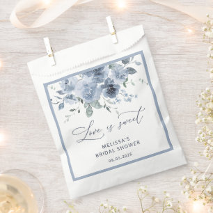 Elegant Dusty Blue Rose Brautparty Geschenktütchen