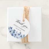 Elegant Dusty Blue Rose Floral Vielen Dank Geschenkanhänger (Beispiel)