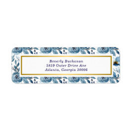 Elegant Dusty Blue Rose Gold Akzente Rücksendeadre