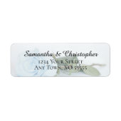 Elegant Dusty Blue Rose Wedding Rücksendeadresse (Vorne)