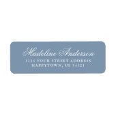 Elegant Dusty Blue Rücksendeadresse (Vorne)