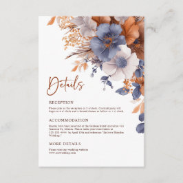 Elegant Dusty Blue Rust Frische Pasta machen Begleitkarte