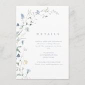 Elegant Dusty Blue Rustic Boho Hochzeitdetails Begleitkarte (Vorderseite)