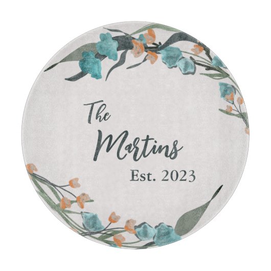 Elegant Dusty Blue Sage Botanical Family Schneidebrett (Vorderseite)