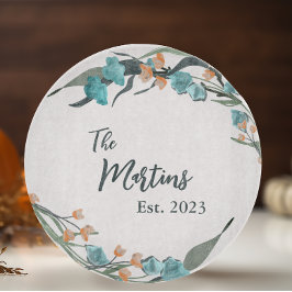 Elegant Dusty Blue Sage Botanical Family Schneidebrett