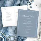 Elegant Dusty Blue Save the Date Postkarte