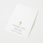 Elegant Dusty Blue Script Boy First Communion  Dankeskarte