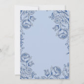 Elegant Dusty Blue Script Bridgerton Wedding Einladung (Rückseite)
