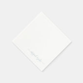 Elegant Dusty Blue Script Couple Names Wedding Serviette (Ecke)