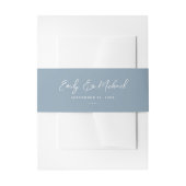 Elegant Dusty Blue Script Minimal Wedding Einladungsbanderole (Vorderseite Beispiel)