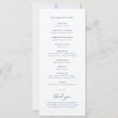 Elegant Dusty Blue Script Minimal Wedding Program Einladung (Rückseite)
