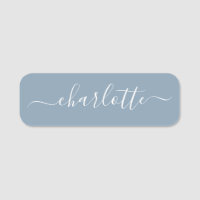 Elegant Dusty Blue Script Modern Name Personalisie