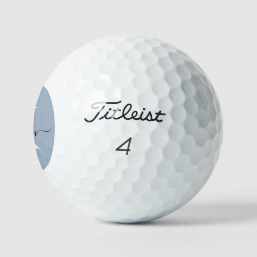 Elegant Dusty Blue Script Monogram Golfball (Logo)