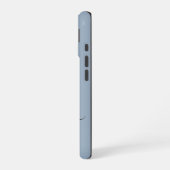 Elegant Dusty Blue Script Monogram iPhone 16 Hülle (Linke Seite)