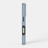 Elegant Dusty Blue Script Monogram iPhone 16 Hülle (Rechte Seite)