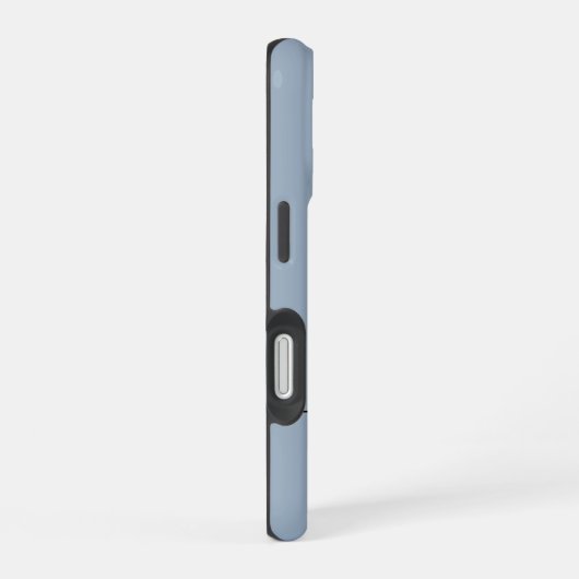 Elegant Dusty Blue Script Monogram iPhone 16 Hülle (Rechte Seite)