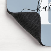 Elegant Dusty Blue Script Monogram Mousepad (Ecke)