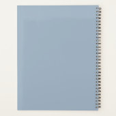 Elegant Dusty Blue Script Monogram Planer (Rückseite)