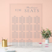 Elegant Dusty Blue Script Monogram Wedding Seat Acrylschild (Hochzeit)