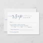 Elegant Dusty Blue Script - Simple Chic Wedding RSVP Karte (Vorderseite)