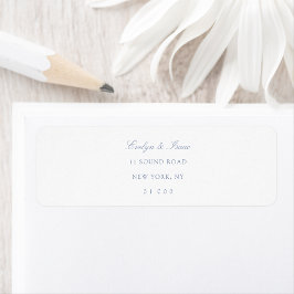 Elegant Dusty Blue Script Wedding Rücksendeadresse