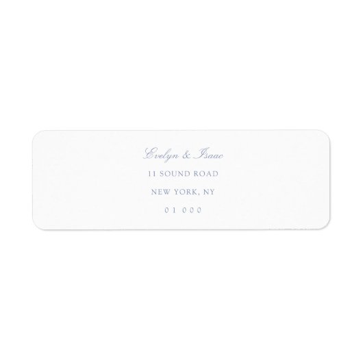 Elegant Dusty Blue Script Wedding Rücksendeadresse (Vorne)