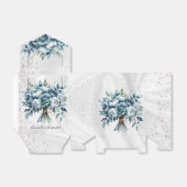 Elegant Dusty Blue Silver Bouquet Wedding Geschenkschachtel (Ungefaltet)