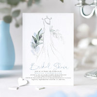 Elegant Dusty Blue Silver Greenery Brautparty