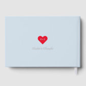 Elegant Dusty Blue Silver Weddings Jubiläum Gästebuch (Rückseite)