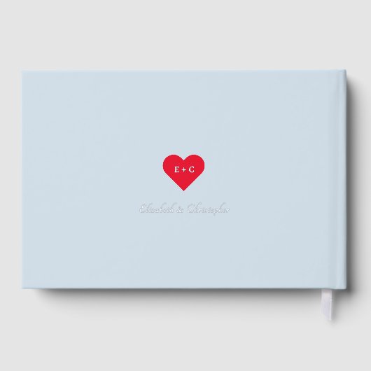 Elegant Dusty Blue Silver Weddings Jubiläum Gästebuch (Rückseite)