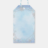 Elegant Dusty Blue Silver Winter Xv Años Vielen Da Geschenkanhänger (Rückseite)