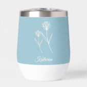 Elegant Dusty Blue Simple Flower  (Vorderseite)