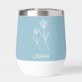 Elegant Dusty Blue Simple Flower  (Rückseite)