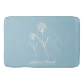 Elegant Dusty Blue Simple Flower  Badematte (Vorderseite)