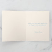 Elegant Dusty Blue Simple Flower Birthday Karte (Innenseite)