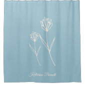 Elegant Dusty Blue Simple Flower  Duschvorhang (Vorderseite)