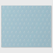 Elegant Dusty Blue Simple Flower  Geschenkpapier (Flach)