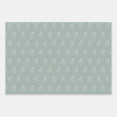 Elegant Dusty Blue Simple Flower Geschenkpapier Set (Vorderseite 3)