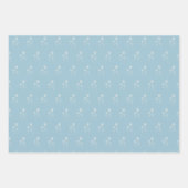 Elegant Dusty Blue Simple Flower Geschenkpapier Set (Vorderseite)