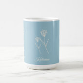 Elegant Dusty Blue Simple Flower  Kaffeetasse (Mittel)