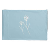 Elegant Dusty Blue Simple Flower  Kissenbezug (Rückseite)